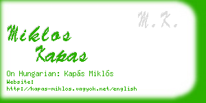 miklos kapas business card