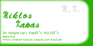 miklos kapas business card